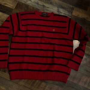 Ralph Lauren Red Striped Sweater L
